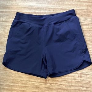 Lands End Womens Navy Elastic Waist Board Shorts Size 10